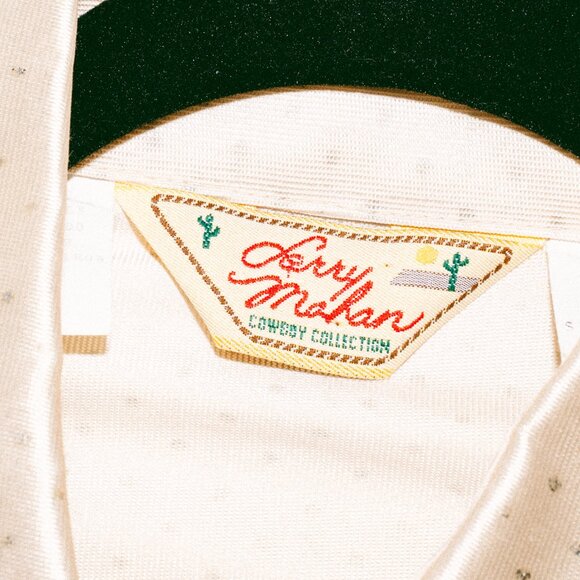 Vintage Champagne Larry Mahan Cowboy Collection Western Shirt w/ Pearl Snaps - Picture 6 of 7